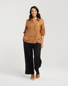 Puff Sleeve Linen Shirt