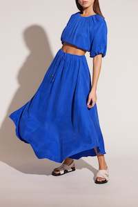 Azur Drawstring Midi Skirt