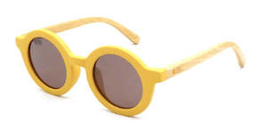 Clothing: 3361 Bambino Kids Sunnies - Yellow/Wood Arms