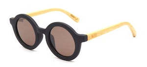 3360 Bambino Kids Sunnies - Black/Wood Arms