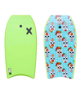 Random X Bodyboard 38" - Green Skull