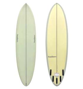 Sundance Surfboards: SUNDANCE Modern Midlength - Midday Yellow/Grey