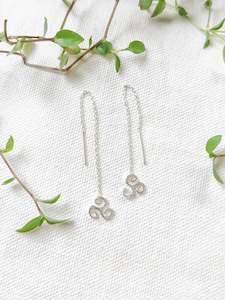 Sterling Silver: Triskele Chain Earrings