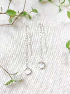 Crescent Moon Chain Earrings