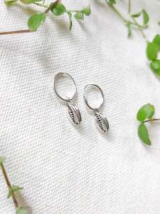 Sterling Silver: Cowrie Shell Earrings