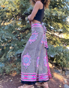 Pants: Silk Sari Reversible Wrap Pants