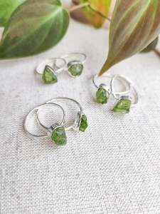 Frontpage: Rough Peridot Sterling Silver Rings