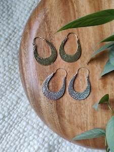 Brass Hammered Earrings