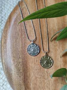 Brass Jewellery: Brass Moon Phase Pendant Neckalce