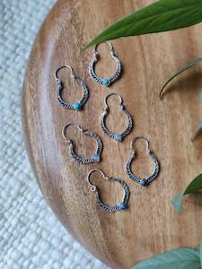 Brass and Stone Wreath Earrings