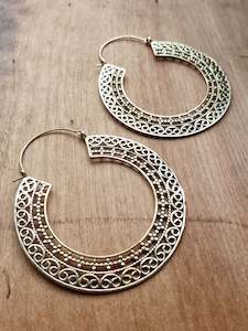 Brass Jewellery: Cassandra Statement Earrings - Brass