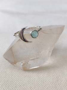 Sterling Silver Moon Gemstone Rings