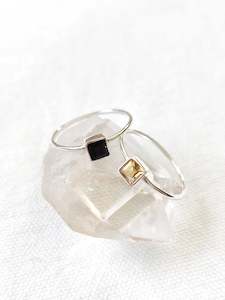 Jewellery: Sterling Silver Dainty Square Rings