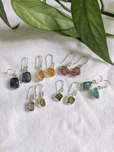 Rough Crystal Sterling Silver Earrings