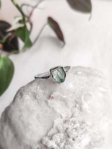 Rough Green Amethyst Sterling Silver Rings