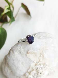 Jewellery: Rough Amethyst Sterling Silver Rings