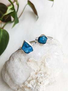 Rough Apatite Sterling Silver Rings