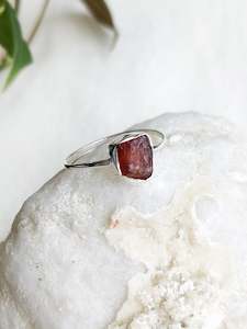 Rough Carnelian Sterling Silver Rings