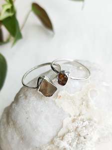 Rough Citrine Sterling Silver Rings