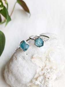 Jewellery: Rough Topaz Sterling Silver Rings