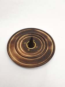 Round Wooden Incense Holder