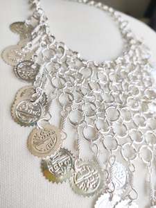 Coin Waterfall Statement necklace