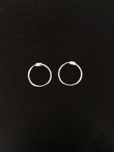 12mm Silver Hoops with Coil - Single