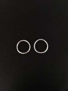 10mm Silver Hoops Plain - Single