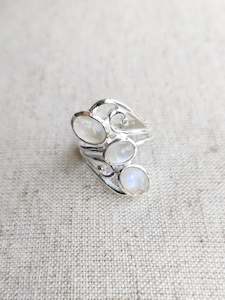 Moonstone Jasmine Ring - Sterling Silver