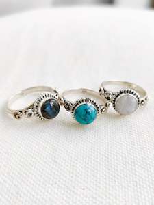 Sterling Silver Favourites: Sterling Silver and Gemstone Spiral Ring