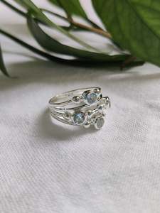 Silver Multiple Stone Ring