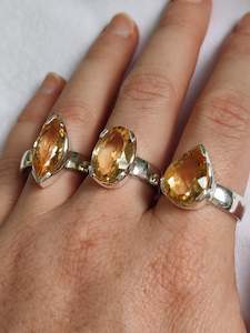 Silver Citrine Ring