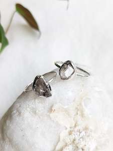 Rough Crystal Collection: Rough Herkimer Diamond Sterling Silver Rings