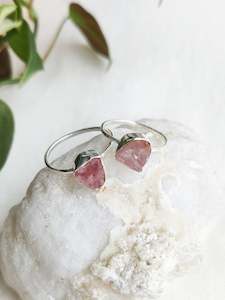 Rough Crystal Collection: Rough Rose Quartz Sterling Silver Rings