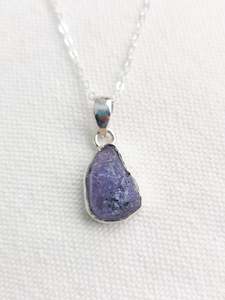 Rough Crystal Collection: Rough Tanzanite Pendant - One of a Kind