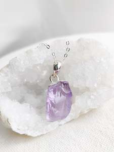 Rough Crystal Collection: Rough Amethyst Pendant - One of a Kind