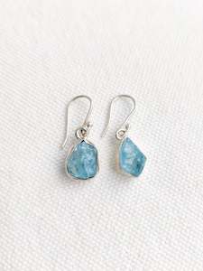 Rough Topaz Earrings - Sterling Silver