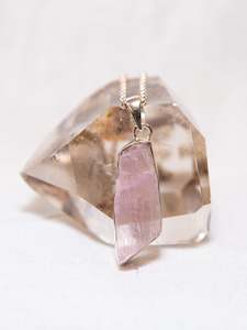 One Off Sterling Silver: Pink Kunzite and Sterling Silver Pendant