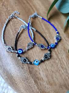 Evil Eye and Hamsa Charm Bracelet