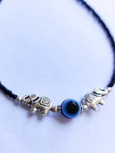 Evil Eye and Elephant Bead Bracelet