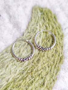 Sterling Silver Small Bali Hoop Earrings