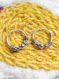 Sterling Silver Small Bali Hoop Earrings