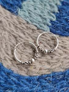 Sterling Silver Small Bali Hoop Earrings