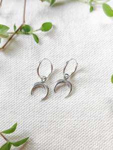 Crescent Moon Hoop Earrings