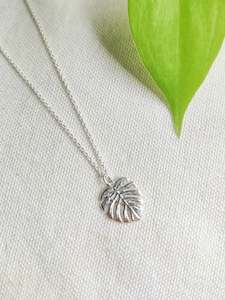 Necklaces: Sterling Silver Monstera Necklace