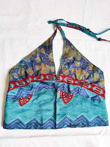 Silk Sari Reversible Top - Bead Strap #6