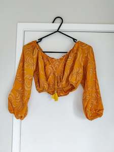 Silk Sari Crop Top - #1