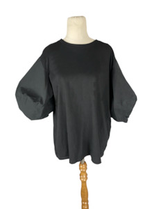 Short sleeve top: moochi black puff sleeve tee | size 10-12 RRP $199