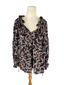 new drop: SEED oversized black pattern blouse | size 8