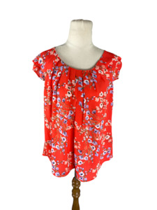 Oliver Black red floral top | size 12